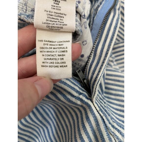 Free People We The Free Pants Size 24 Daydreamer Cotton Railroad Striped Casual - Picture 8 of 14